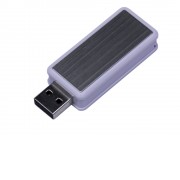 USB-флешка промо на 16 Гб прямоугольной формы, выдвижной механизм, белый