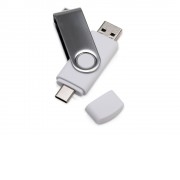 USB3.0/USB Type-C флешка на 32 Гб Квебек C, белый