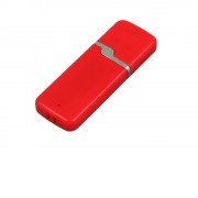 Флешка промо прямоугольной формы c оригинальным колпачком, 64 Гб, красный