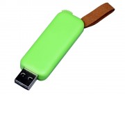 USB-флешка промо на 4 Гб прямоугольной формы, выдвижной механизм, зеленый