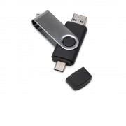 USB3.0/USB Type-C флешка на 32 Гб Квебек C, черный