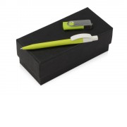 Подарочный набор Uma Memory с ручкой и флешкой, зеленое яблоко