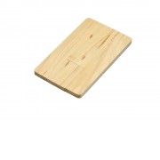 Флешка в виде деревянной карточки с выдвижным механизмом, 16 Гб, натуральный