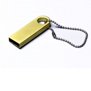 USB 2.0-флешка на 512 Мбайт с мини чипом и круглым отверстием, золотистый