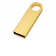 USB 2.0-флешка на 16 Гб с мини чипом и круглым отверстием, золотистыйй