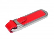 Флешка с массивным классическим корпусом, 32 Гб, красный/серебристый