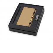 Подарочный набор Essentials с флешкой и блокнотом А5 с ручкой, черный