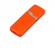 Флешка промо прямоугольной формы c оригинальным колпачком, 64 Гб, оранжевый