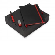 Подарочный набор Q-edge с флешкой, ручкой-подставкой и блокнотом А5, красный