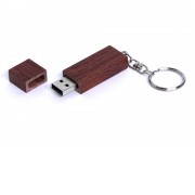 USB-флешка на 64 ГБ прямоугольная форма, колпачек с магнитом, коричневый