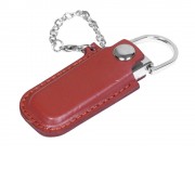 Флешка в массивном корпусе с кожаным чехлом, 16 Гб, коричневый