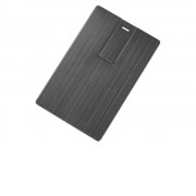 Флеш-карта USB 2.0 16 Gb в виде металлической карты Card Metal, темно-серый