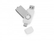 USB3.0/USB Type-C флешка на 16 Гб Квебек C, белый