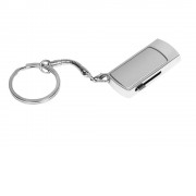 Флешка прямоугольной формы, выдвижной механизм с мини чипом, 8 Гб, серебристый