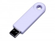 USB-флешка промо на 128 Гб прямоугольной формы, выдвижной механизм, белый