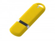 USB-флешка на 16 ГБ 3.0 USB, с покрытием soft-touch, жёлтый