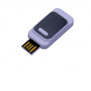 USB-флешка промо на 16 Гб прямоугольной формы, выдвижной механизм, белый