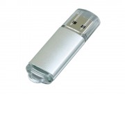 Флешка промо прямоугольной формы c прозрачным колпачком, 32 Гб, серебристый