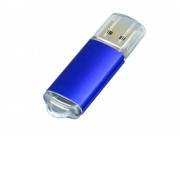 Флешка промо прямоугольной формы  c прозрачным колпачком, 16 Гб, синий