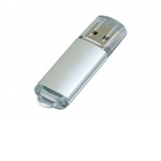 Флешка промо прямоугольной формы  c прозрачным колпачком, 4 Гб, серебристый