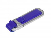 Флешка с массивным классическим корпусом, 32 Гб, синий/серебристый