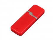 Флешка промо прямоугольной формы c оригинальным колпачком, 16 Гб, красный