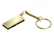Флешка с мини чипом, поворотный механизм, зеркальное покрытие, 16 Гб, золотистый