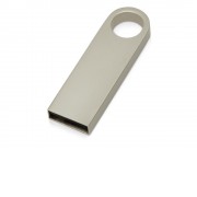 USB 2.0-флешка на 16 Гб с мини чипом и круглым отверстием, серебристый