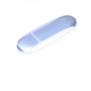 Флешка промо овальной формы, 32 Гб, серебристый/прозрачный