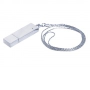 Флешка прямоугольной формы в виде металлического слитка, 8 Гб, серебристый