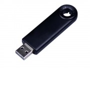USB-флешка промо на 4 Гб прямоугольной формы, выдвижной механизм, черный