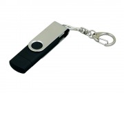 Флешка с  поворотным механизмом, c дополнительным разъемом Micro USB, 32 Гб, черный