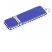 Флешка компактной формы, 4 Гб, синий/серебристый