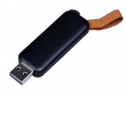 USB-флешка промо на 128 Гб прямоугольной формы, выдвижной механизм, черный