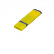USB-флешка промо на 128 Гб прямоугольной классической формы, желтый