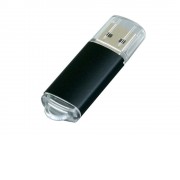 Флешка промо прямоугольной формы  c прозрачным колпачком, 4 Гб, черный