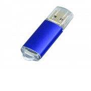 Флешка промо прямоугольной формы  c прозрачным колпачком, 64 Гб, синий