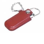 Флешка в массивном корпусе с кожаным чехлом, 64 Гб, коричневый