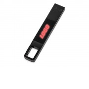 USB 2.0- флешка на 32 Гб c подсветкой логотипа Hook LED, темно-серый, красная подсветка