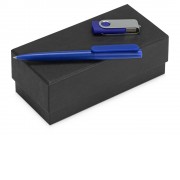 Подарочный набор Qumbo с ручкой и флешкой, синий