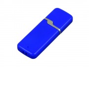 Флешка промо прямоугольной формы c оригинальным колпачком, 64 Гб, синий