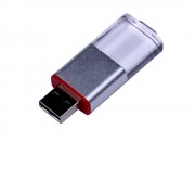USB-флешка промо на 16 Гб прямоугольной формы, выдвижной механизм, красный