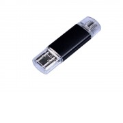 USB-флешка на 32 Гб c двумя дополнительными разъемами MicroUSB и TypeC, черный
