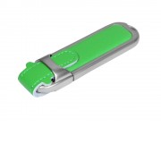 Флешка с массивным классическим корпусом, 64 Гб, зеленый/серебристый