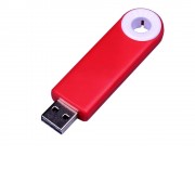 USB-флешка промо на 128 Гб прямоугольной формы, выдвижной механизм, белый