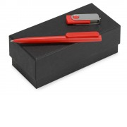 Подарочный набор Qumbo с ручкой и флешкой, красный