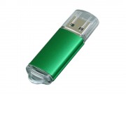Флешка промо прямоугольной формы c прозрачным колпачком, 32 Гб, зеленый