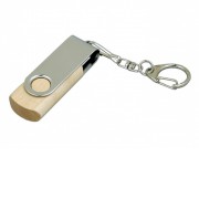 Флешка промо поворотный механизм, 16 Гб, натуральный