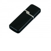 Флешка промо прямоугольной формы c оригинальным колпачком, 64 Гб, черный