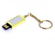 USB-флешка на 16 Гб в виде Кулона с кристаллами, мини чип, золотой